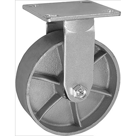 Casterhq 8x2 Rigid/Fixed Caster, SEMI-Steel CAST Iron Wheel, 1250 L CB-9RC82-SS